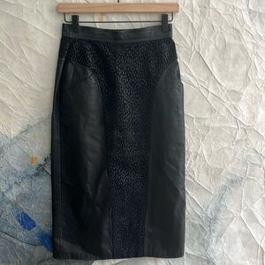 Vintage Leather Pencil Skirt